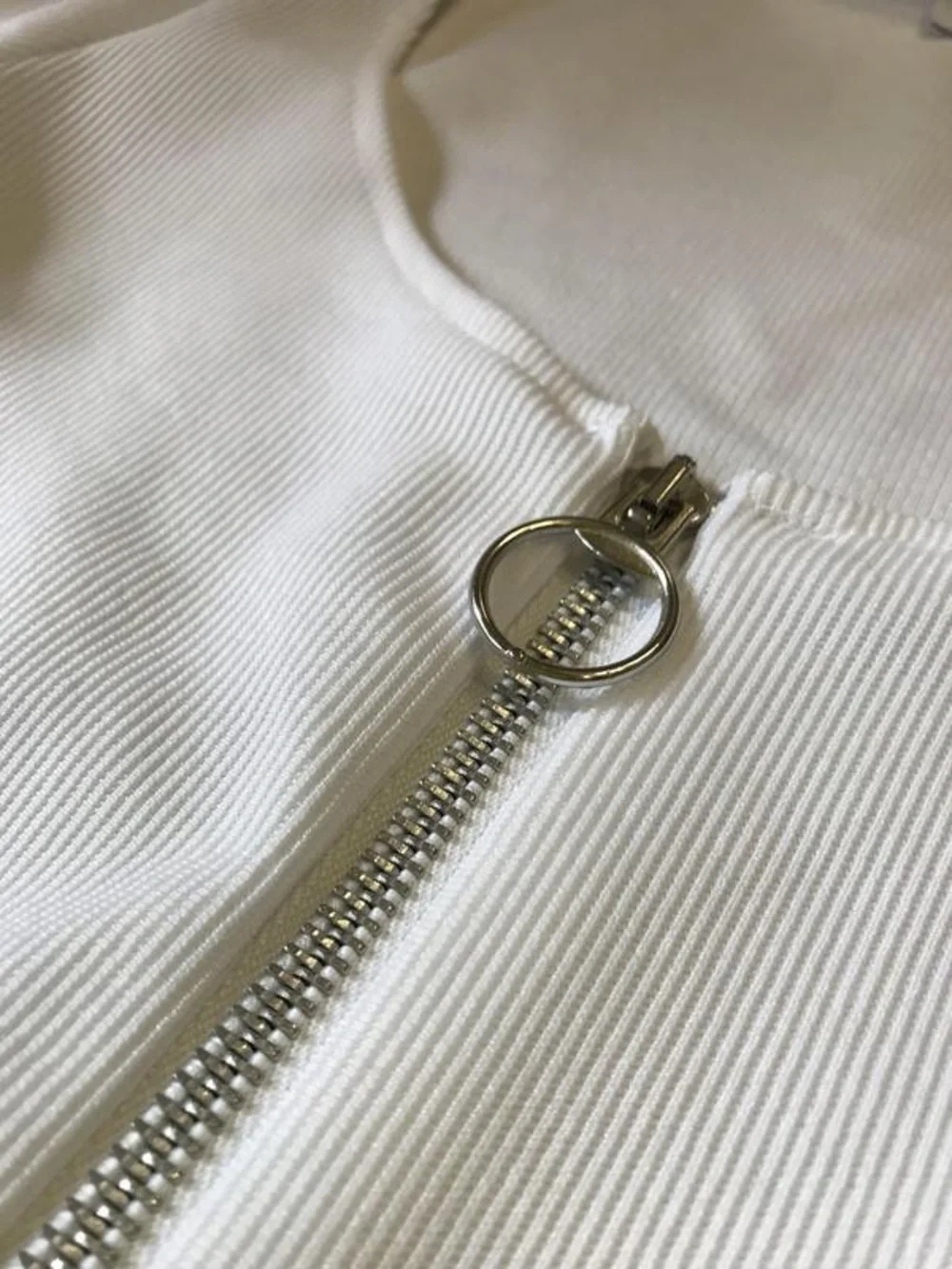 Zara White Zip-Front Scoop Neck Mini Dress - Picture 6 of 8